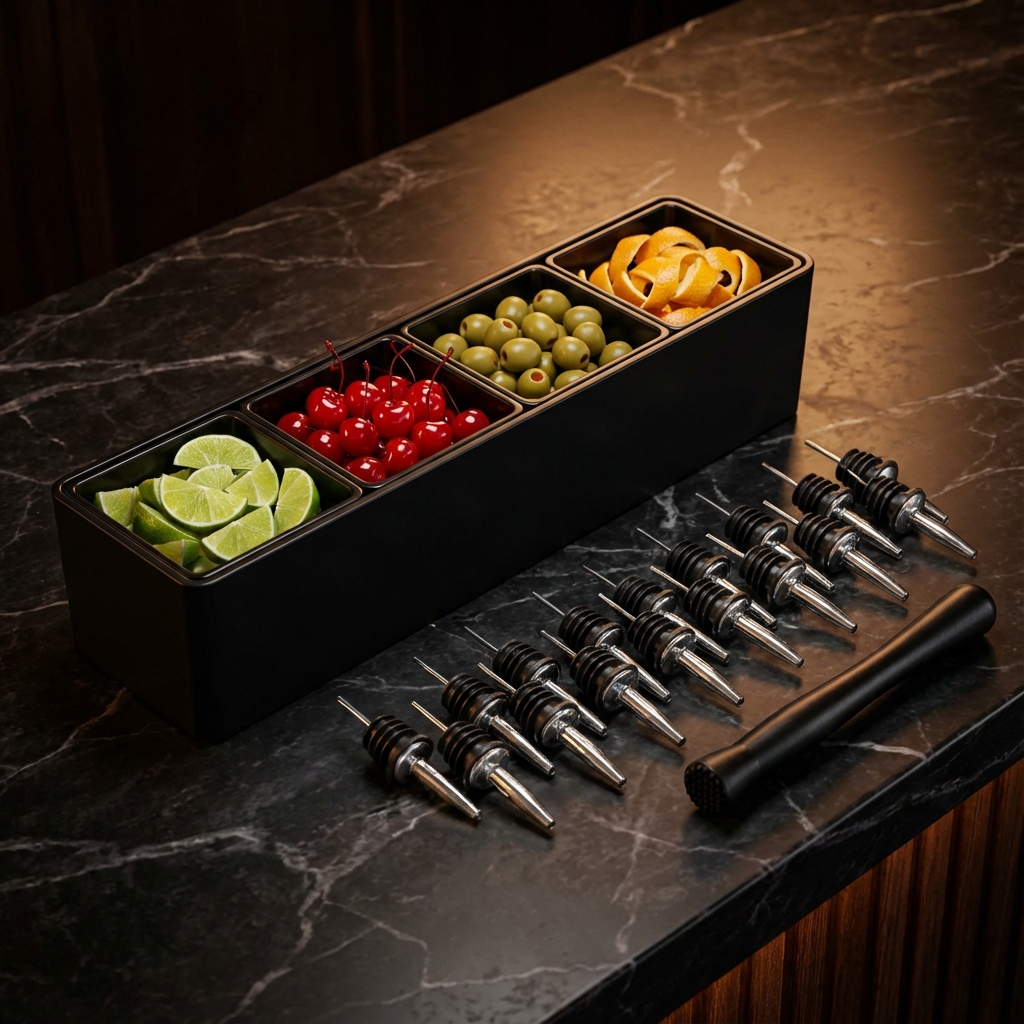 Esatto Condiment Holder with Pourers